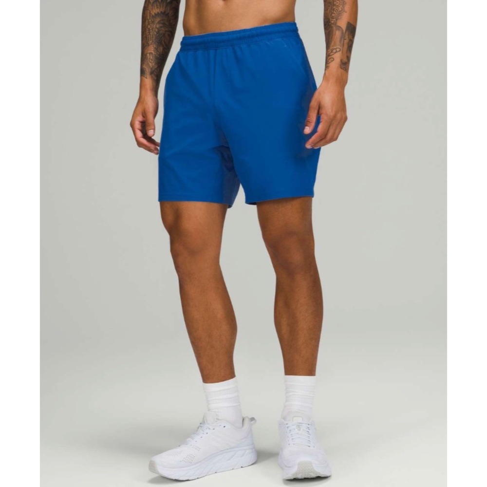 LULULEMON $68 Mens Large Symphony Blue Pace Breaker Linerless 7" Shorts W3